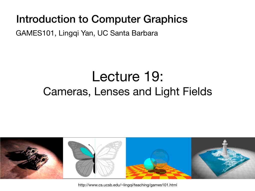 GAMES101, Lingqi Yan, UC Santa Barbara