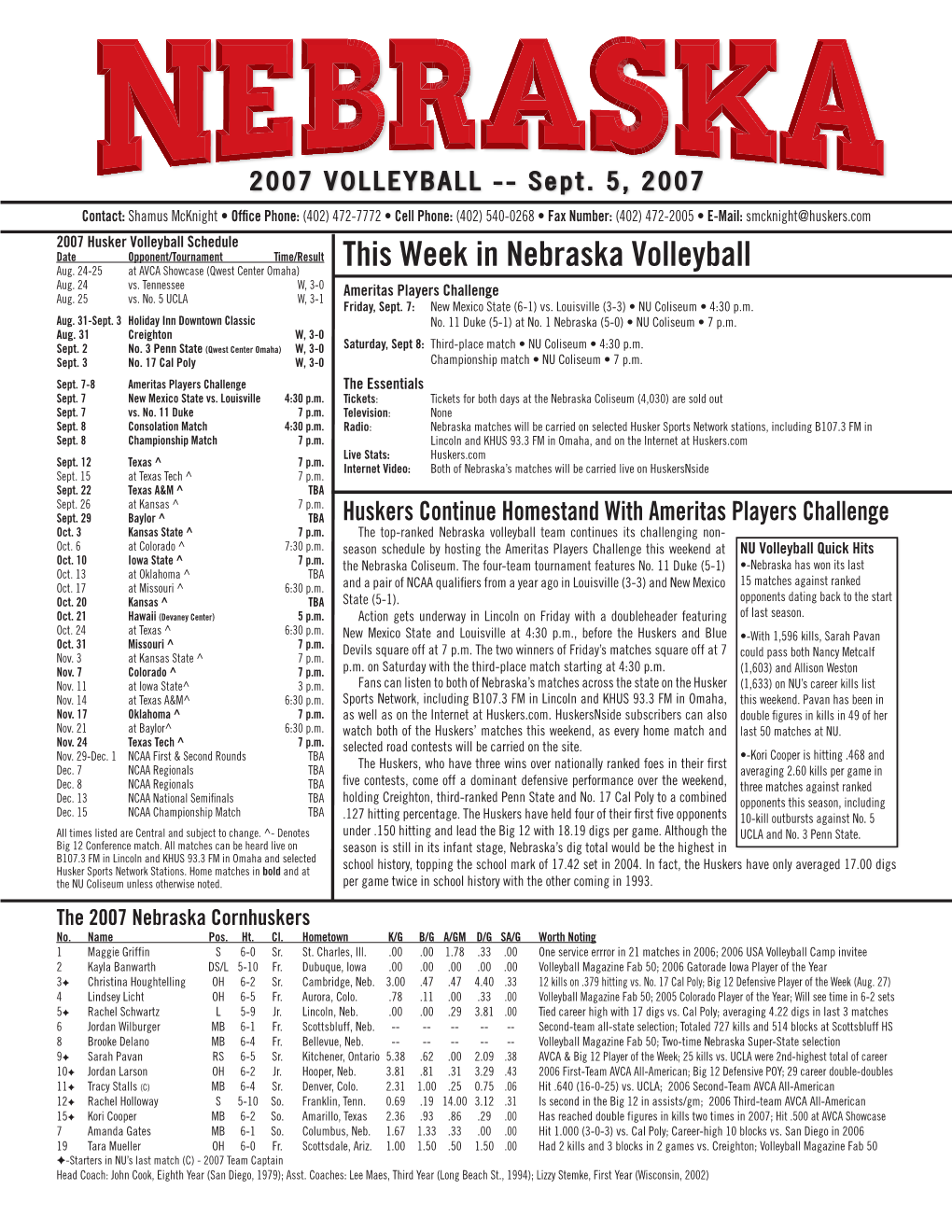 This Week in Nebraska Volleyball Aug