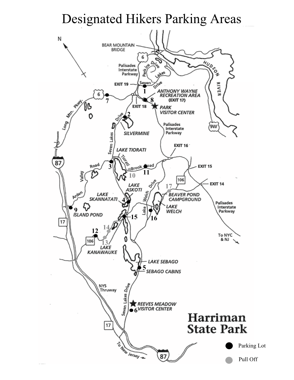 Designated Hiker Parking Lots