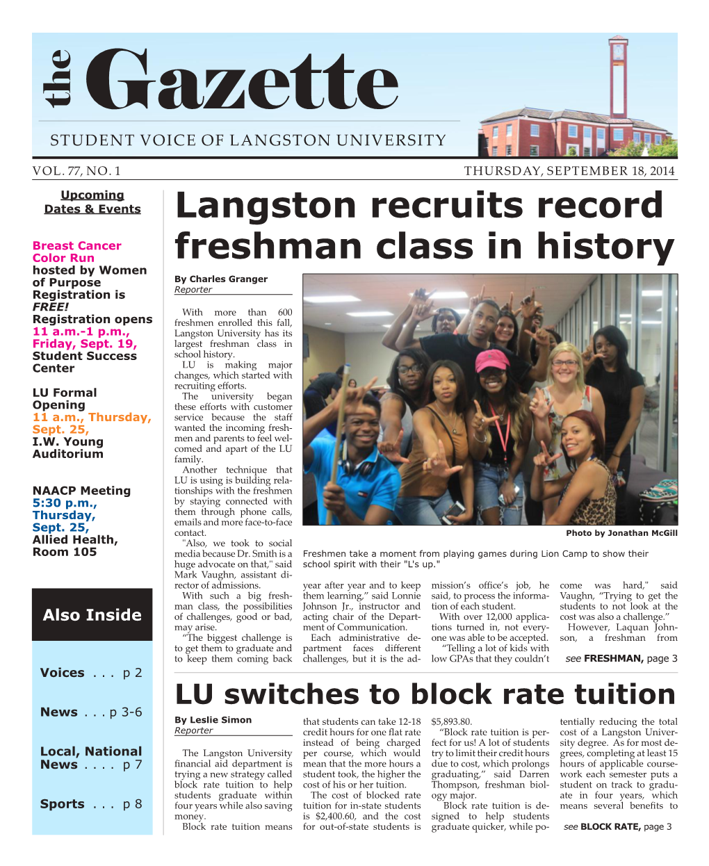 Langston Recruits Record Freshman Class in History