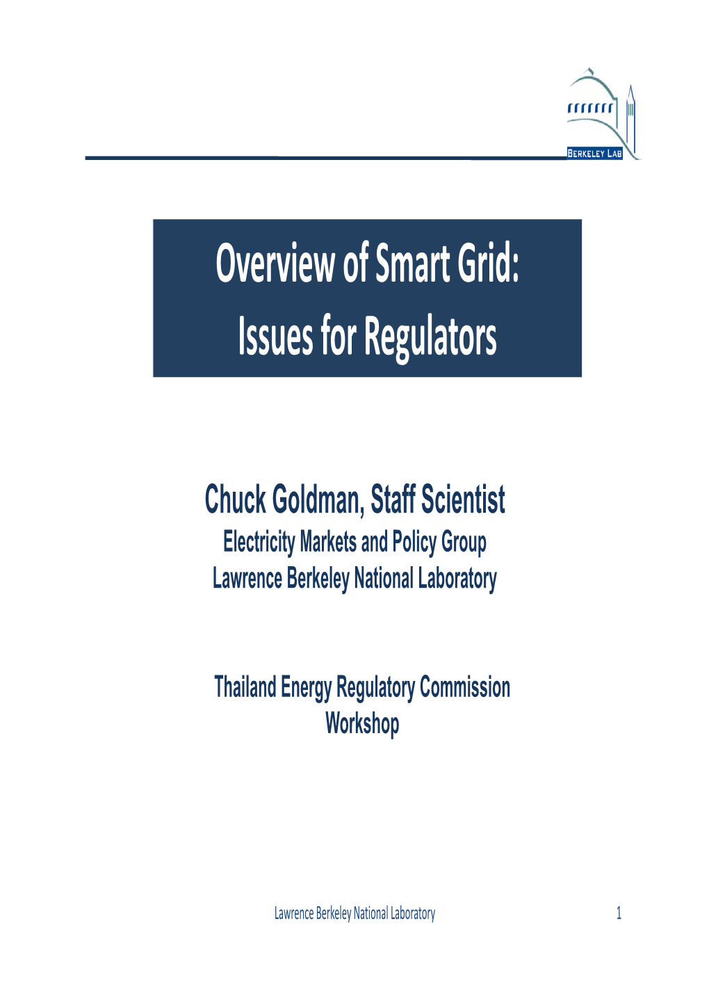 Smart Grid: Issues for Regulators