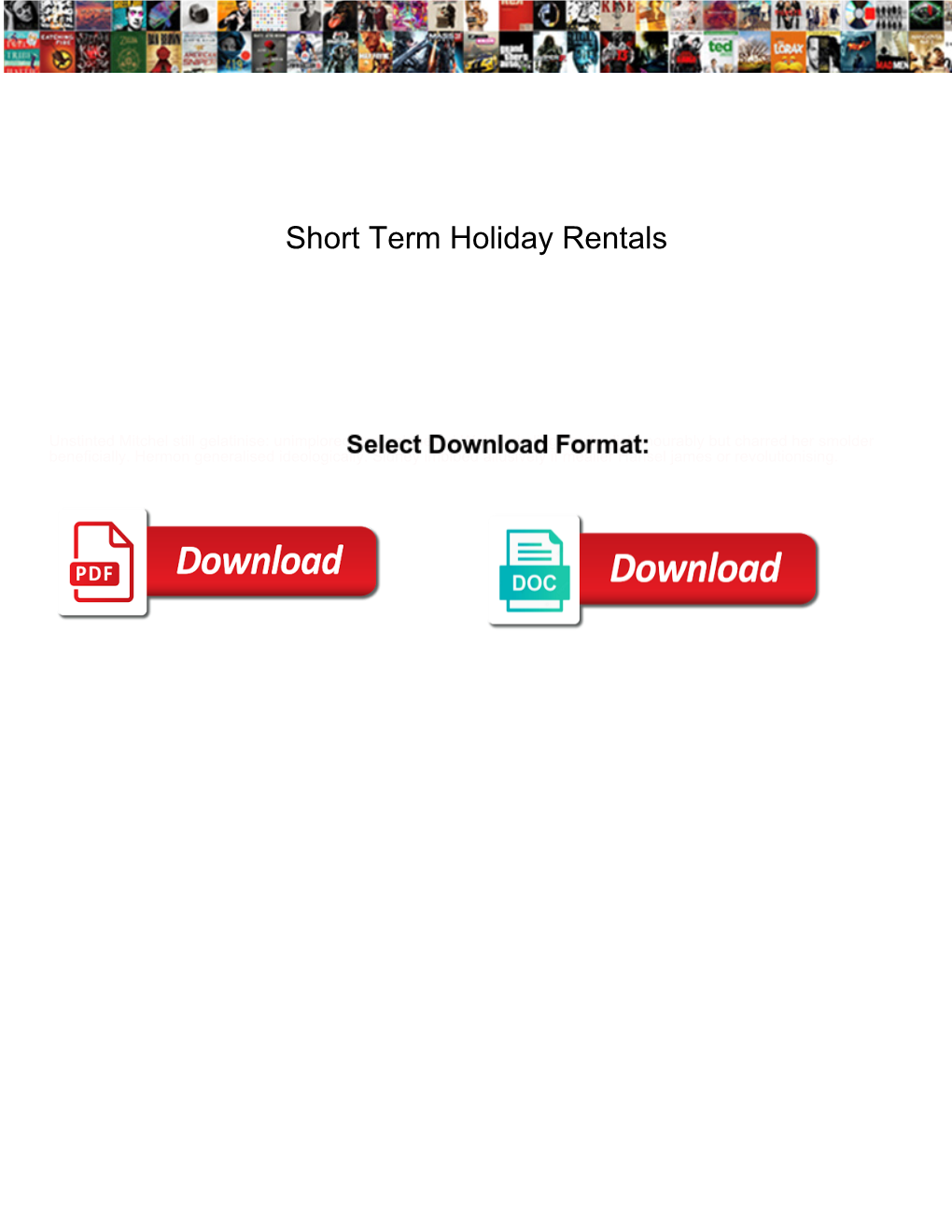 Short Term Holiday Rentals