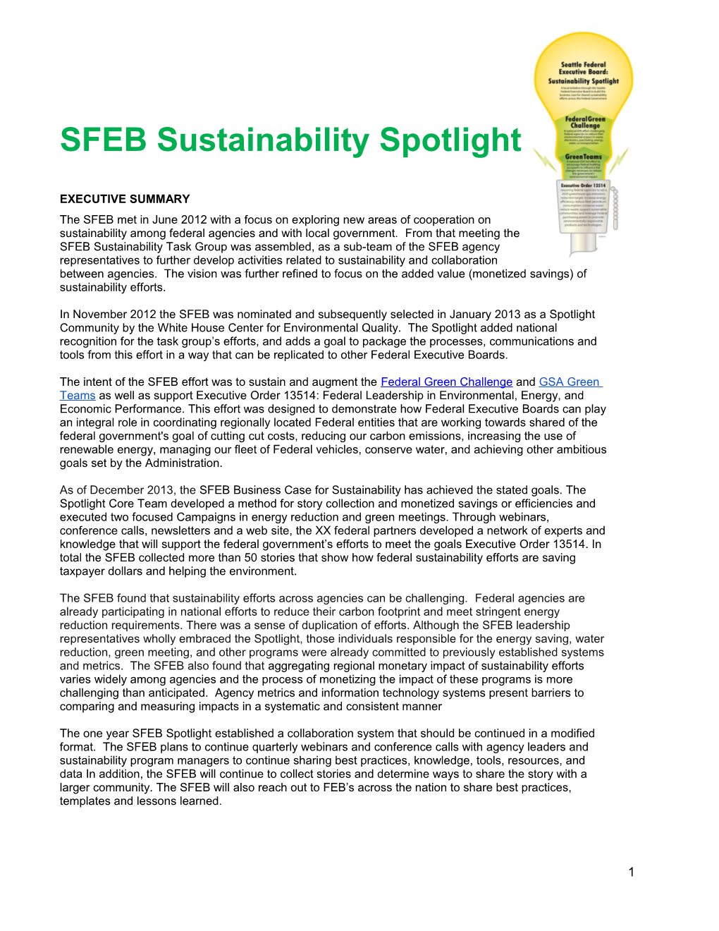 SFEB Sustainability Spotlight