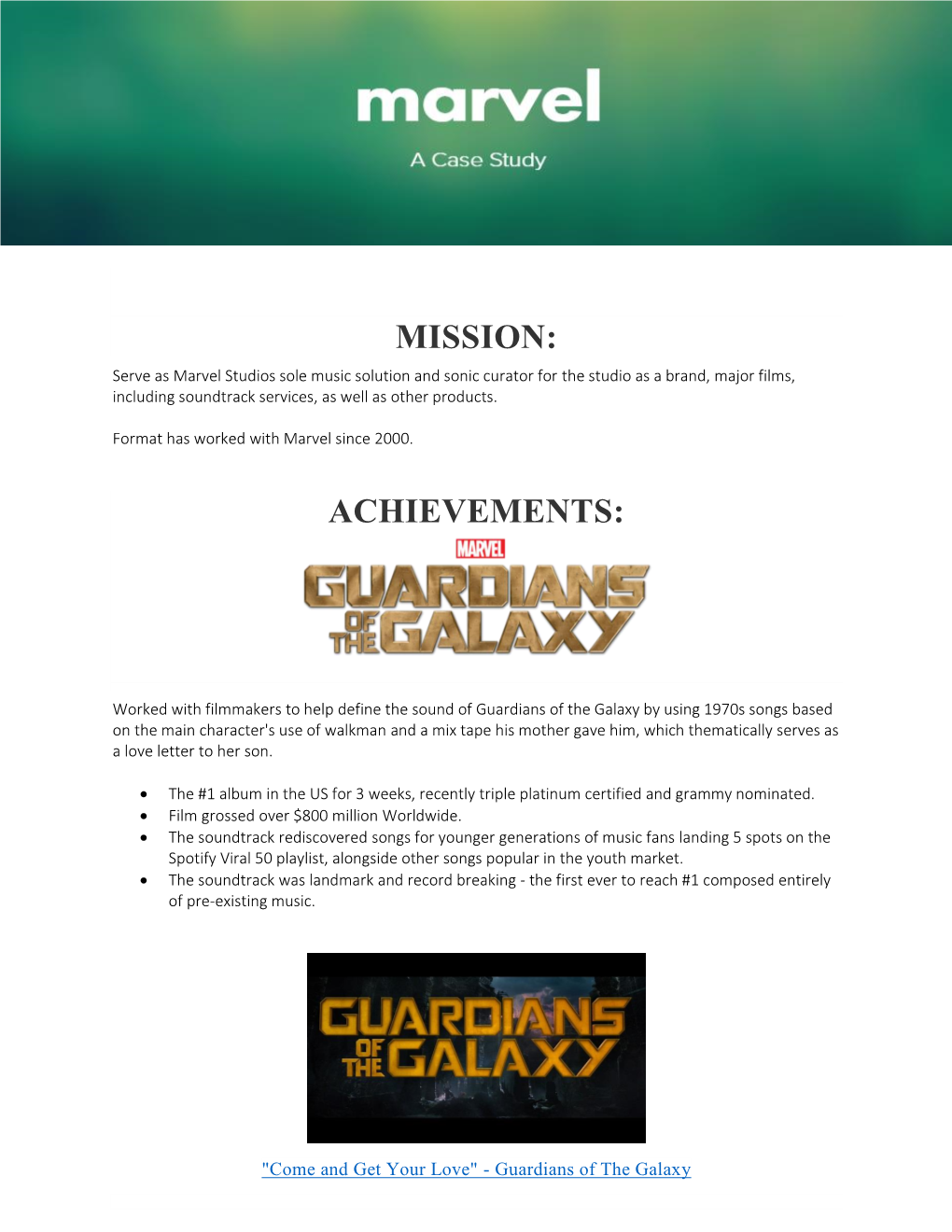 Mission: Achievements