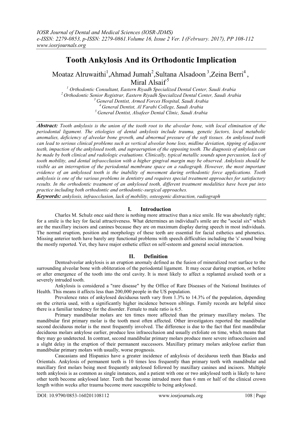 Tooth Ankylosis and Its Orthodontic Implication