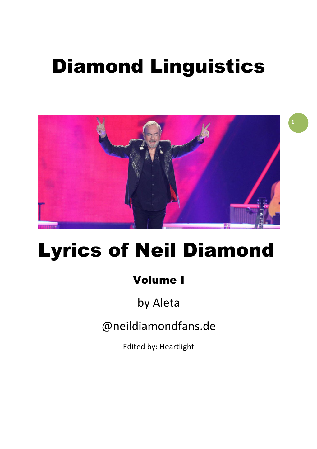 Diamond Linguistics Lyrics of Neil Diamond