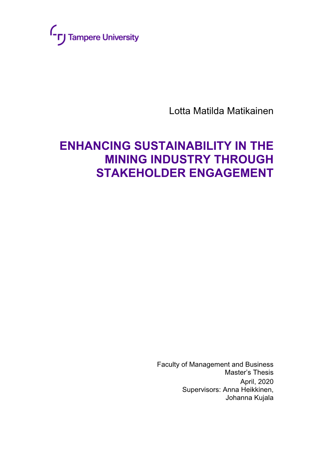 Enhancing Sustainability in the Mining Industry Through Stakeholder Engagement