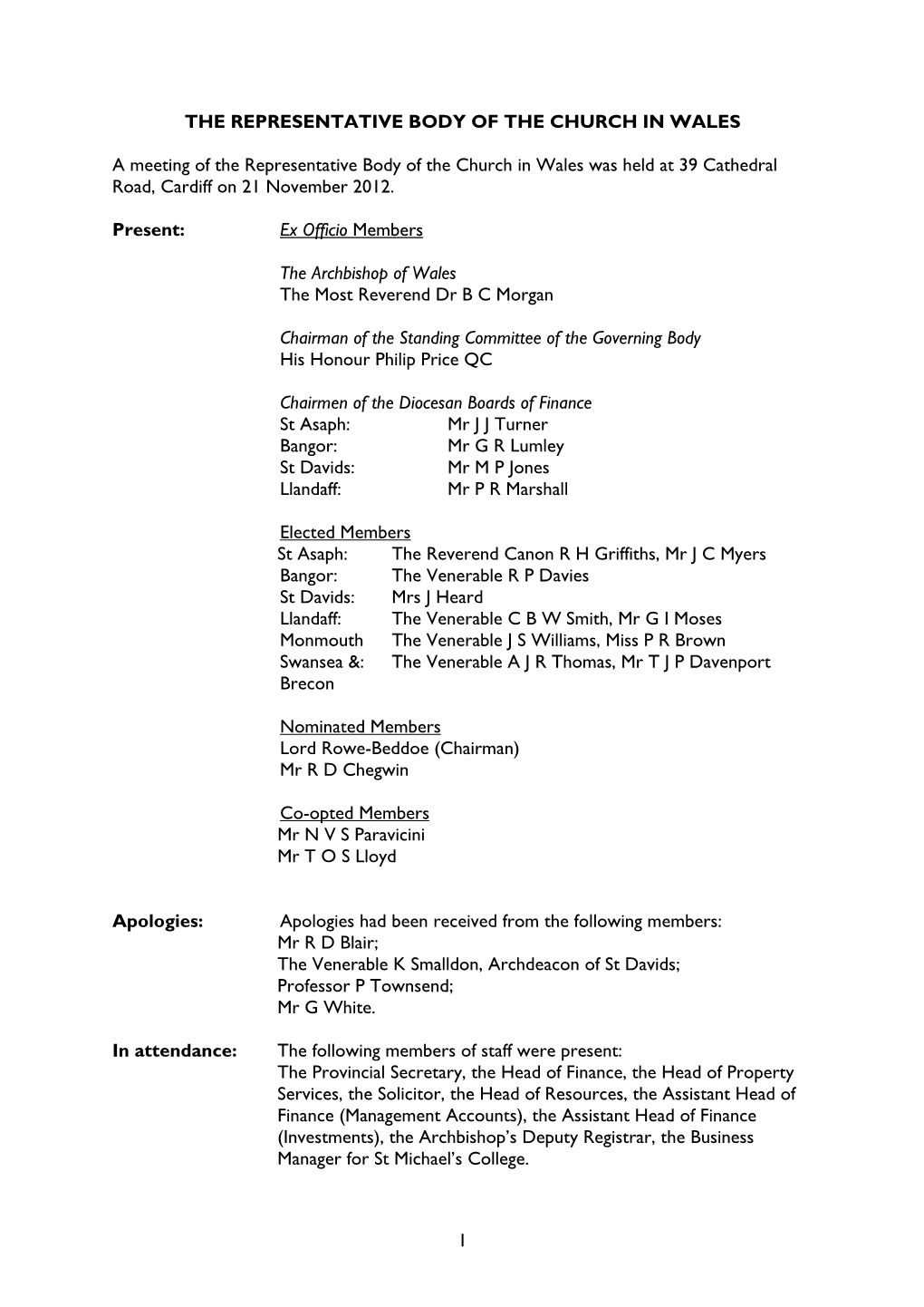 The Representative Body of the Church in Wales