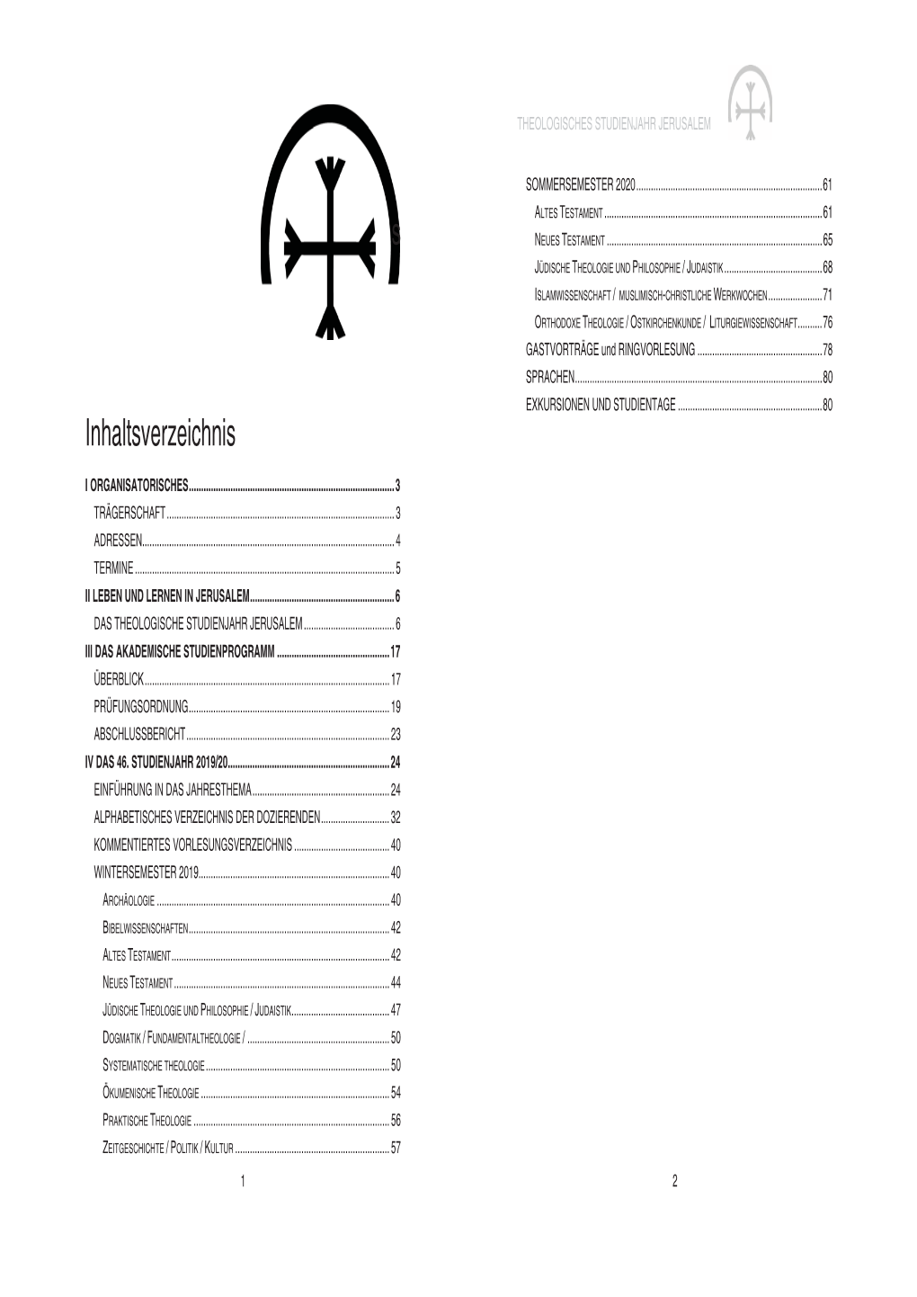 Vorlesungsverzeichnis 2019/2020