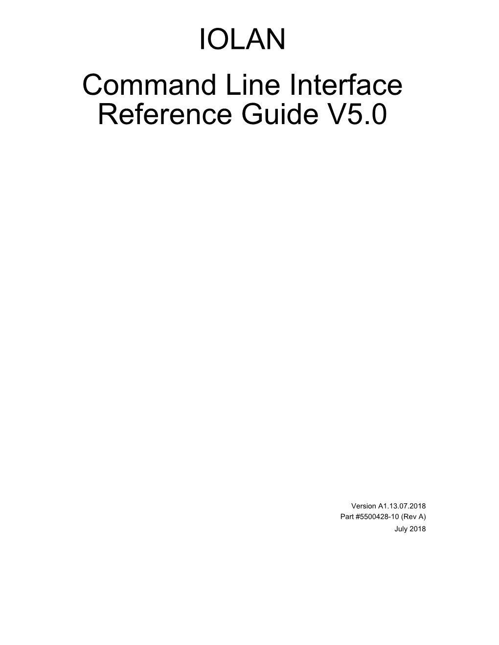 IOLAN DG/TG CLI Reference Guide