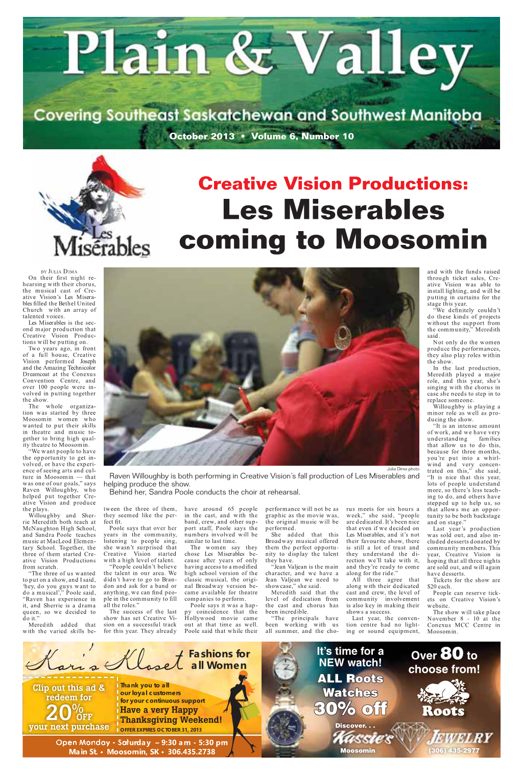 Les Miserables Coming to Moosomin