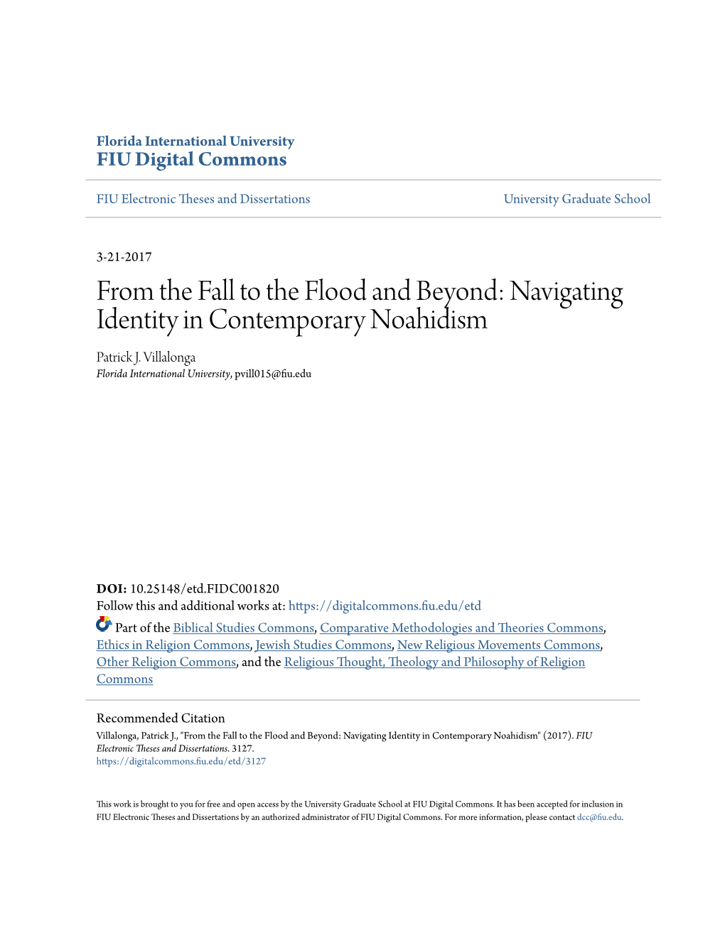 Navigating Identity in Contemporary Noahidism Patrick J