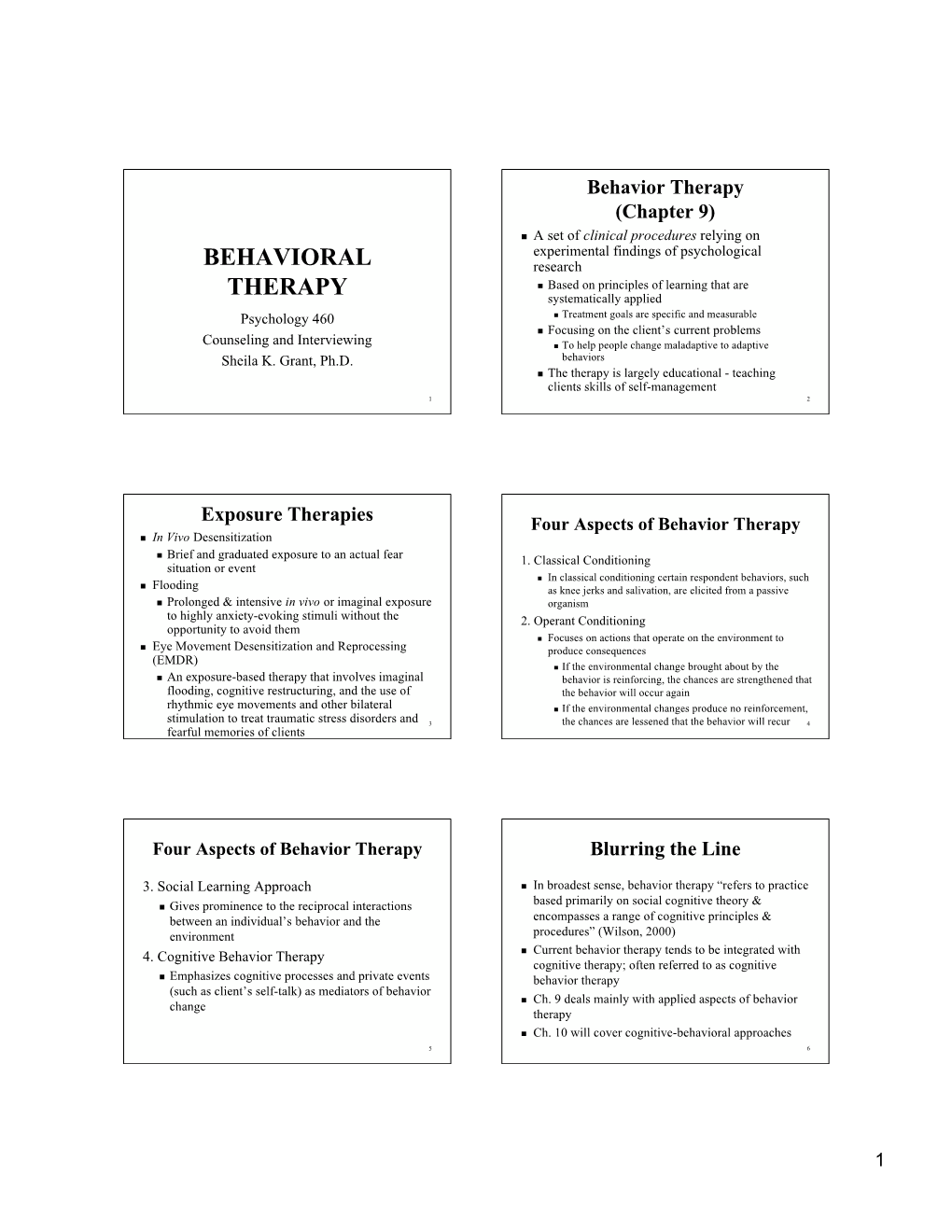 Behavior Therapy (Chapter 9)