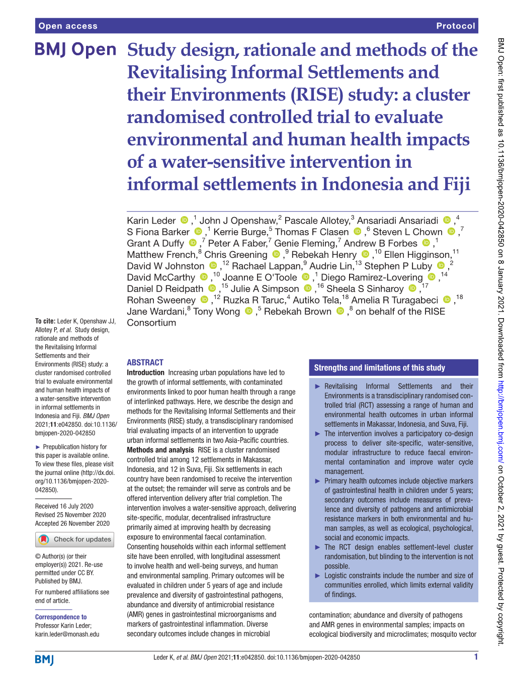 Study Design, Rationale and Methods of the Revitalising Informal