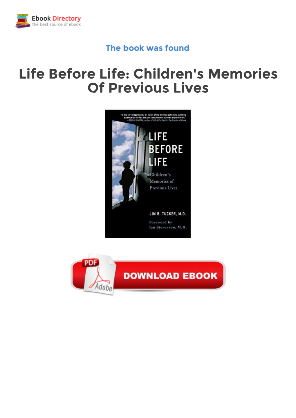 Free Downloads Life Before Life: Children's Memories of Previous