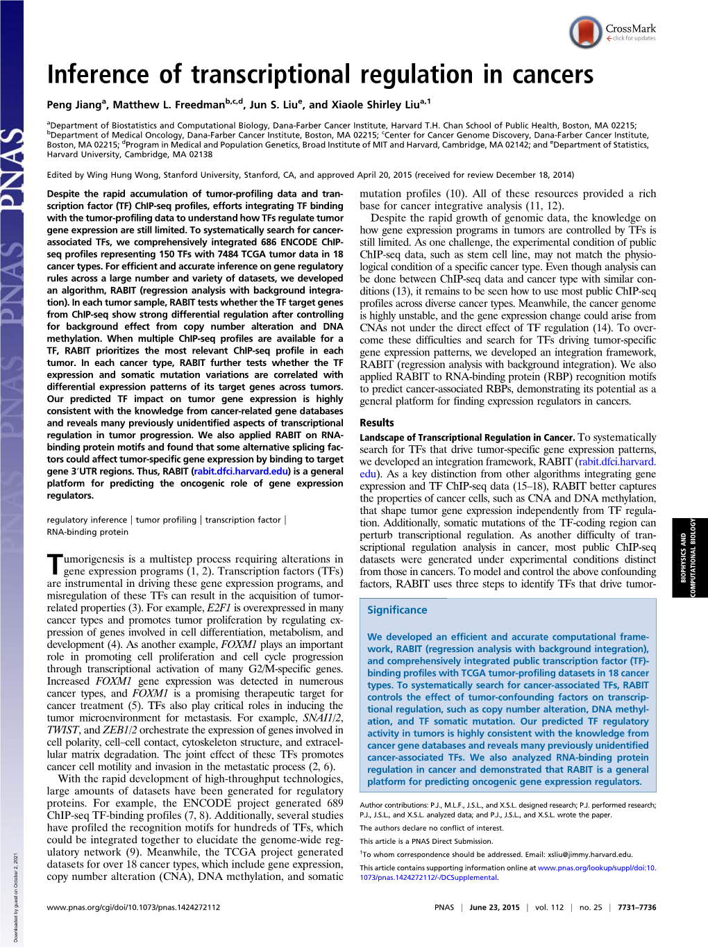 Inference of Transcriptional Regulation in Cancers