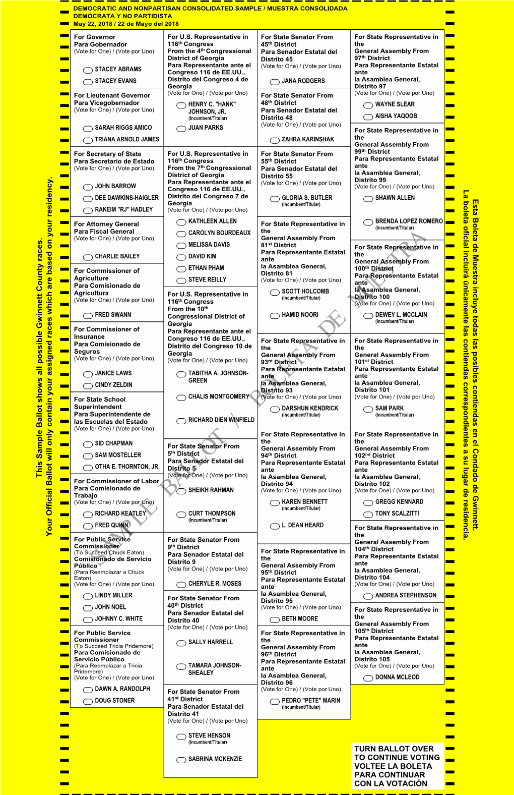 Test Ballot Print Document