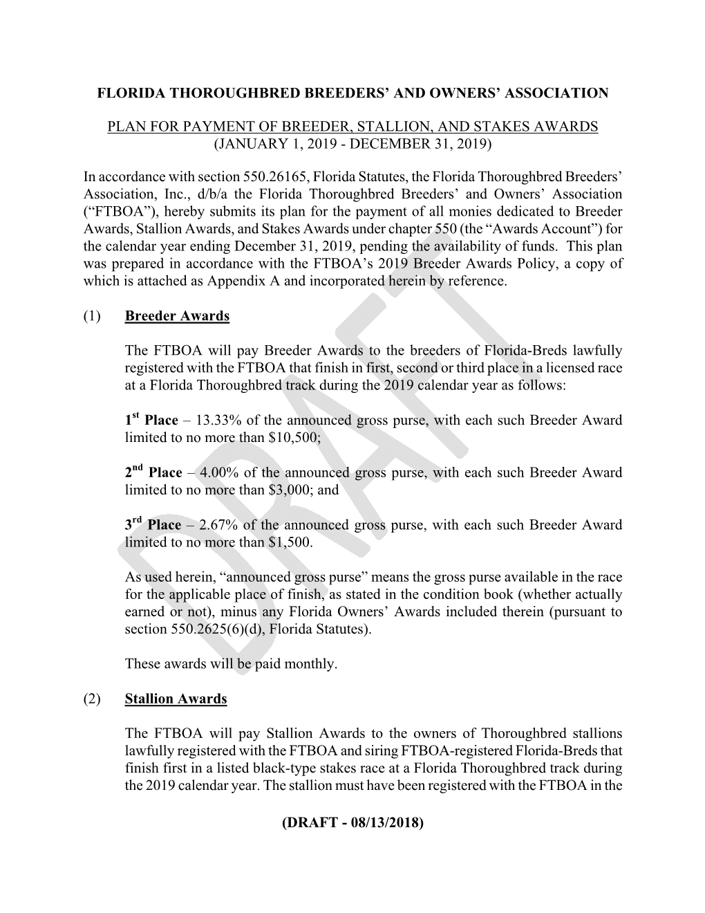 2019 Awards Plan FINAL Draft with Appx a & B 08-13-18.Pdf