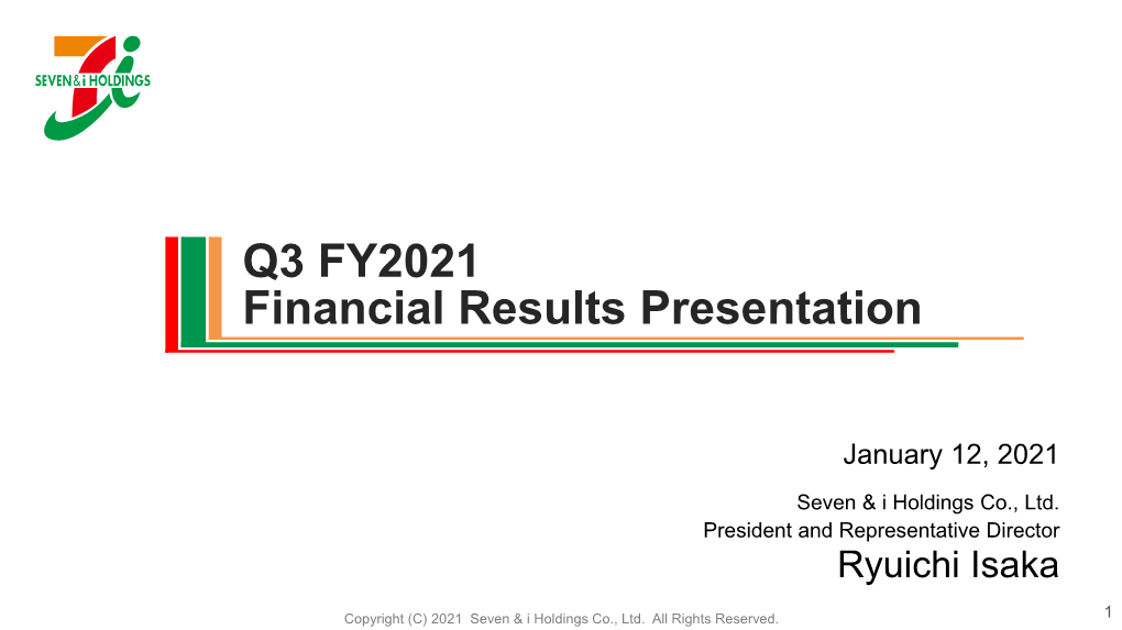 Financial Results Presentation Q3 FY2021