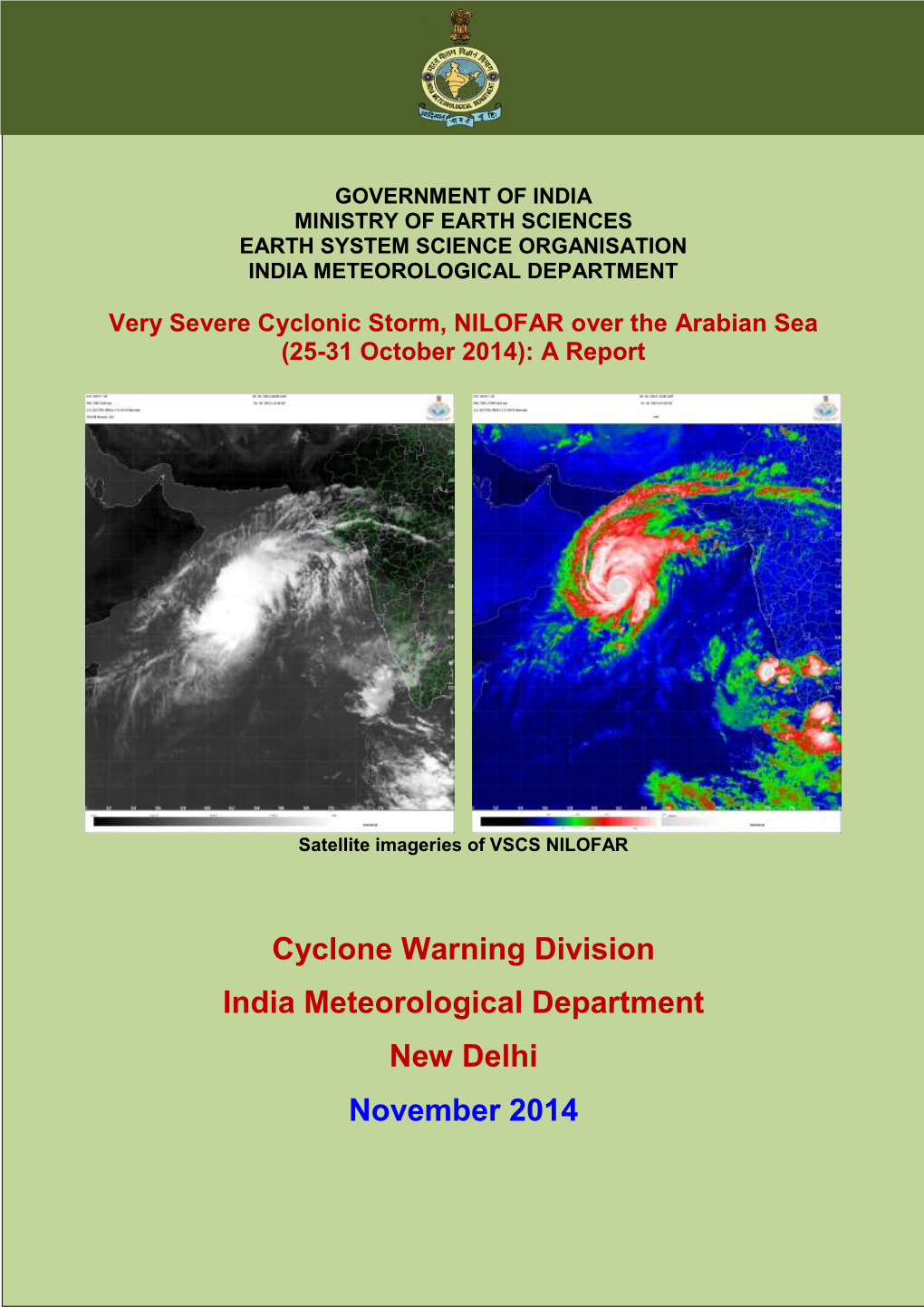 Cyclone Warning Division India Meteorological Department New Delhi November 2014