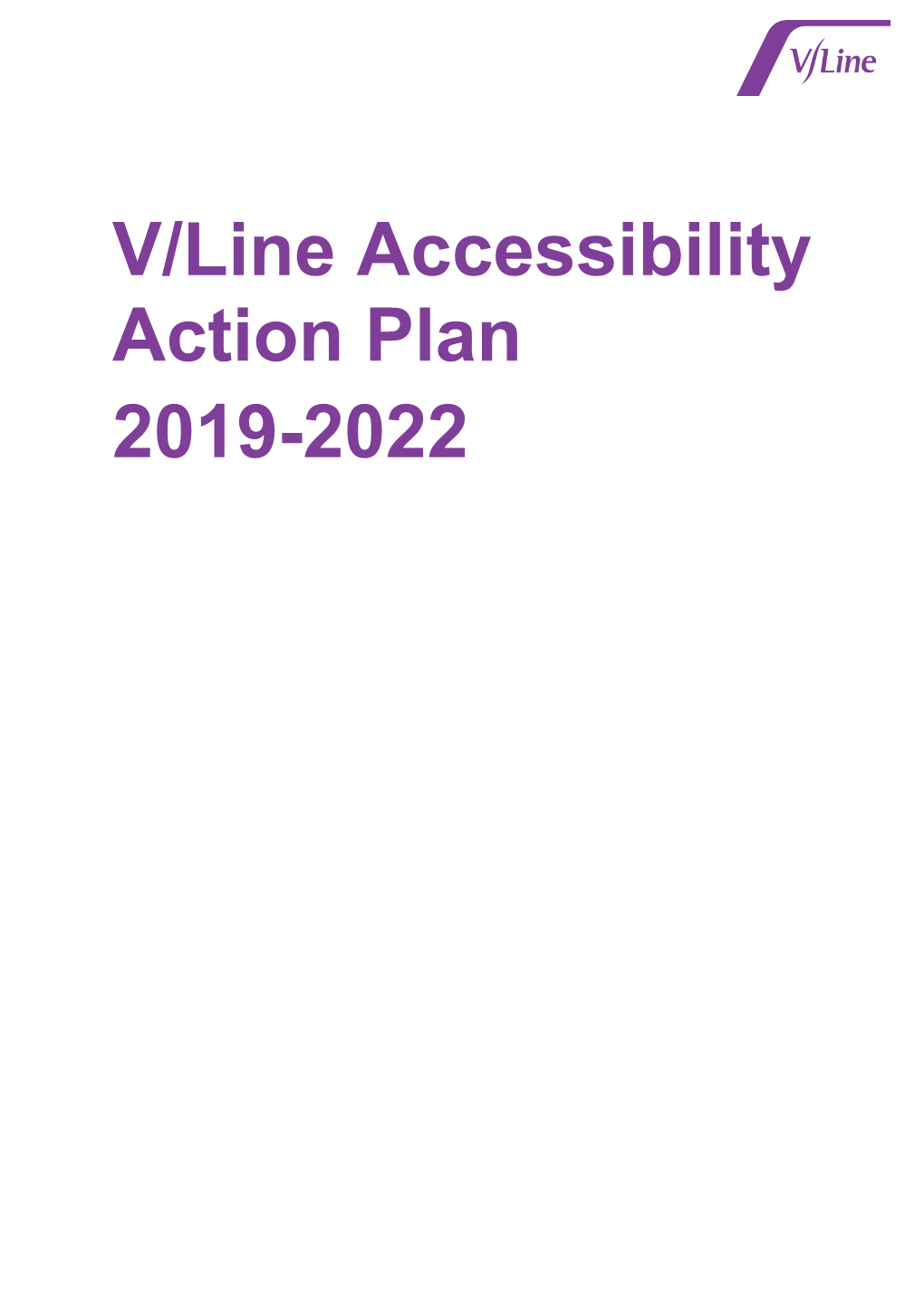 V/Line Accessibility Action Plan 2019-2022