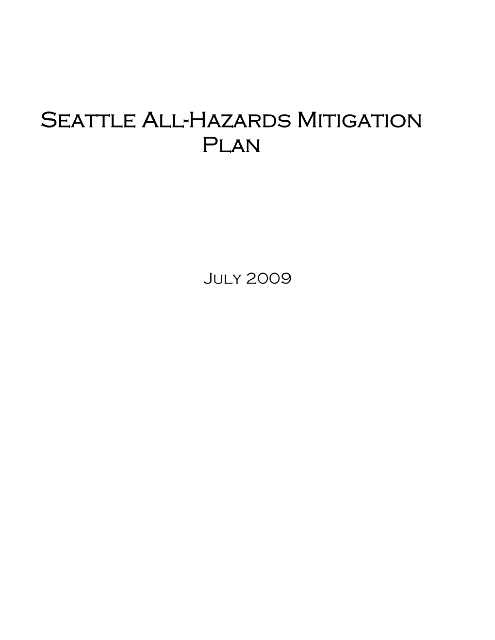 All-Hazards Mitigation Plan