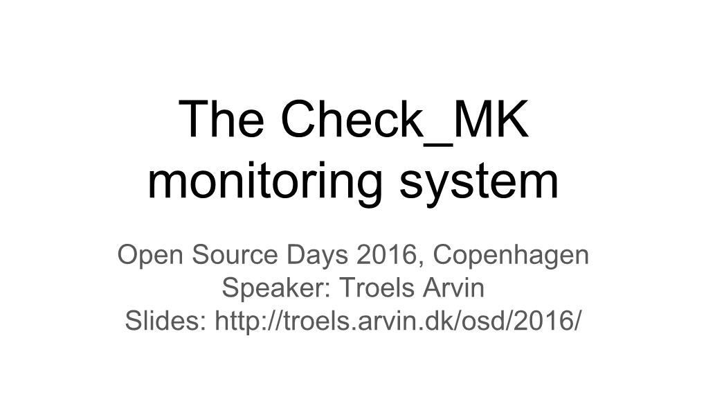 The Check MK Monitoring System