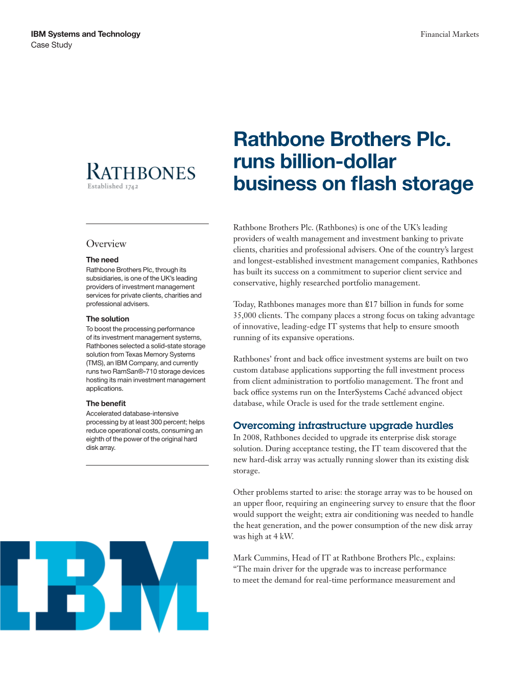 Rathbone Brothers Plc. Runs Billion-Dollar Business on Flash Storage