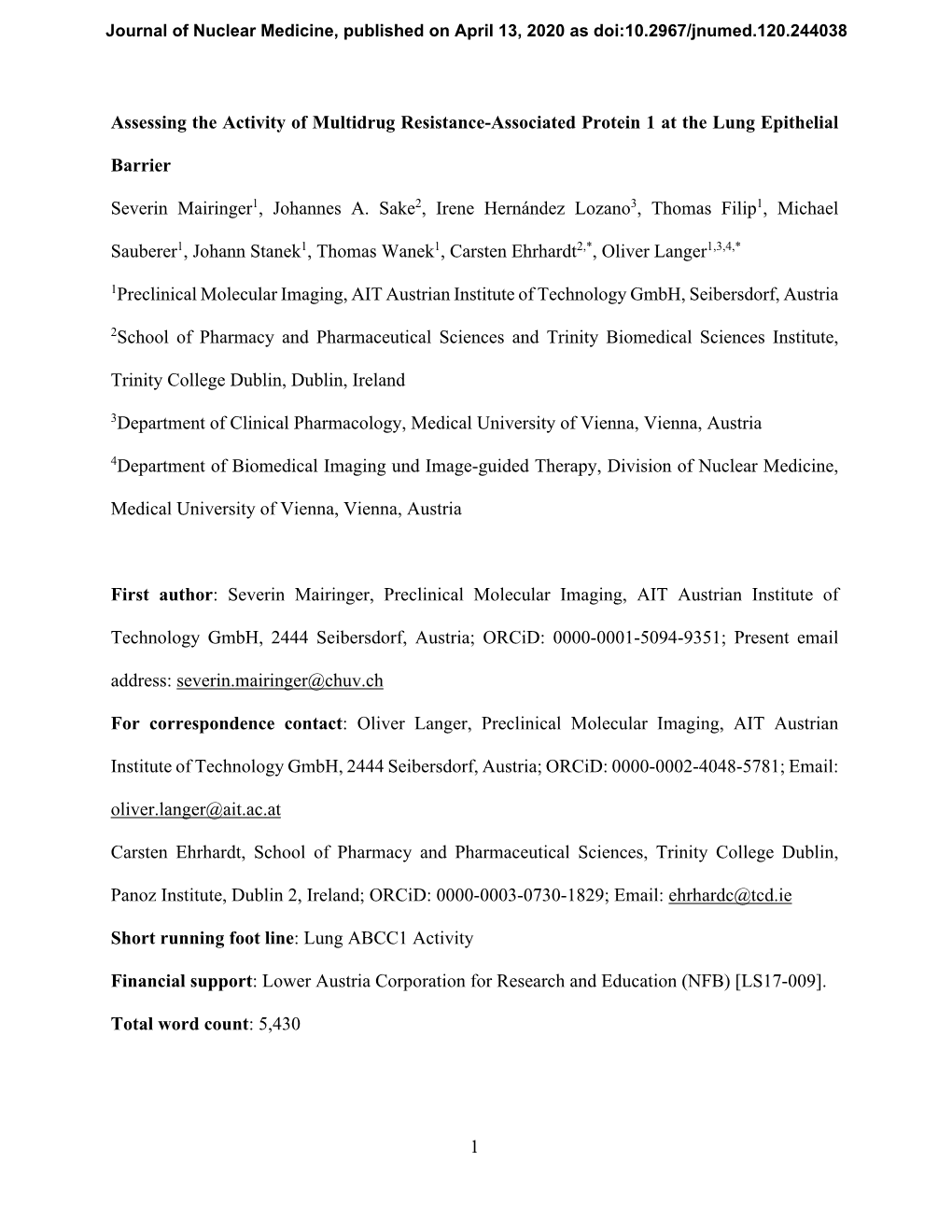 Assessing the Activity of Multidrug Resistance-Associated Protein 1 at the Lung Epithelial