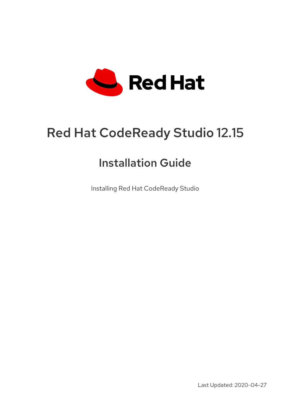 Red Hat Codeready Studio 12.15 Installation Guide
