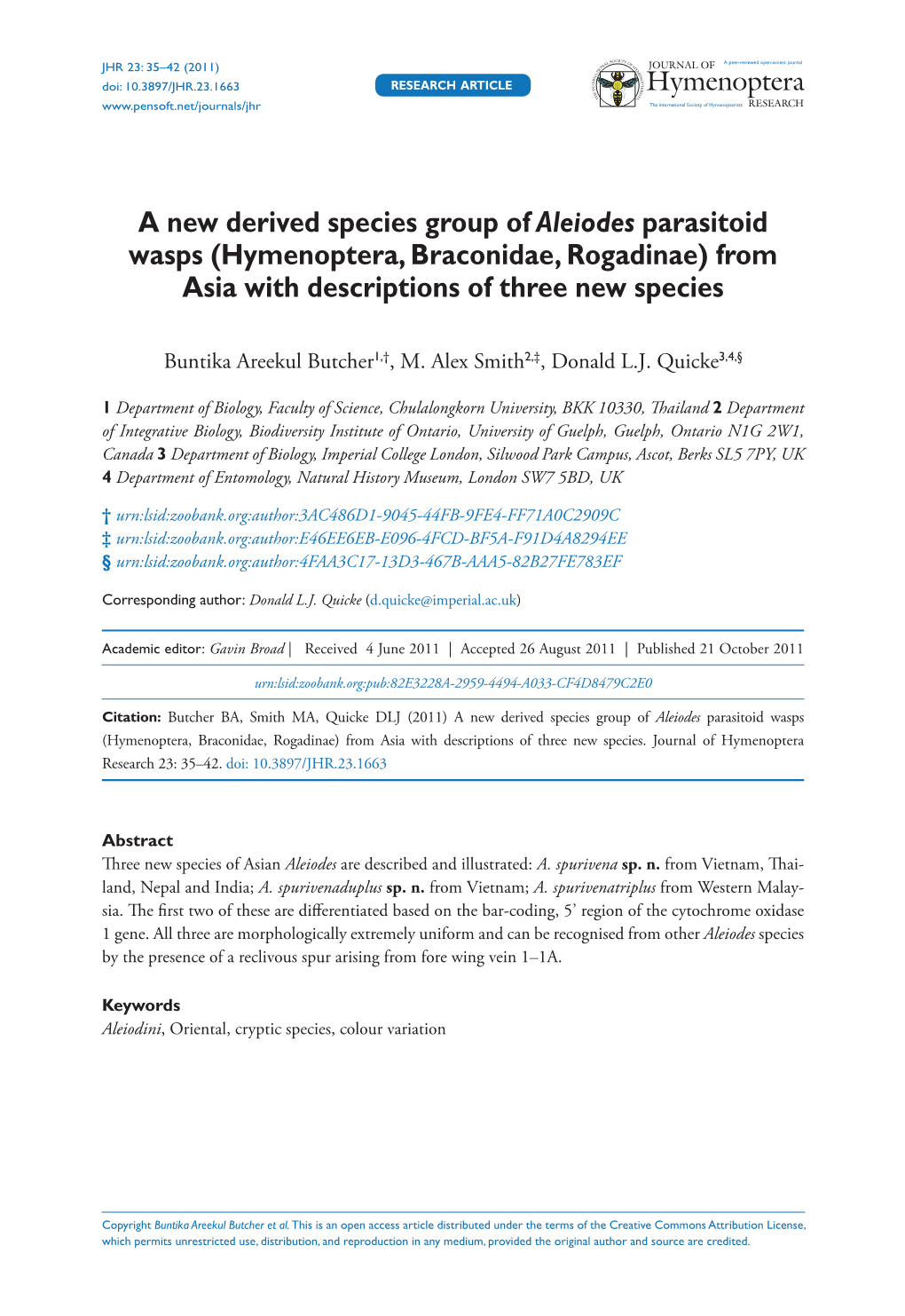 Hymenoptera, Braconidae, Rogadinae) from Asia with Descriptions of Three New Species