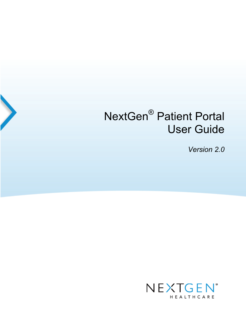 Nextgen Patient Portal User Guide, Version 2.0
