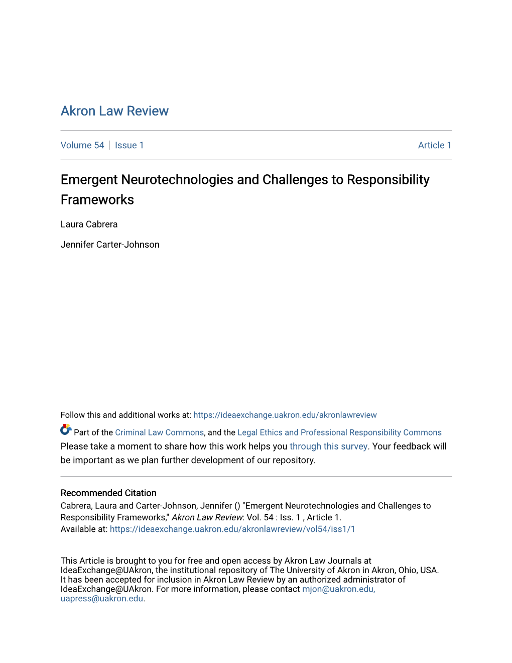 Emergent Neurotechnologies and Challenges to Responsibility Frameworks