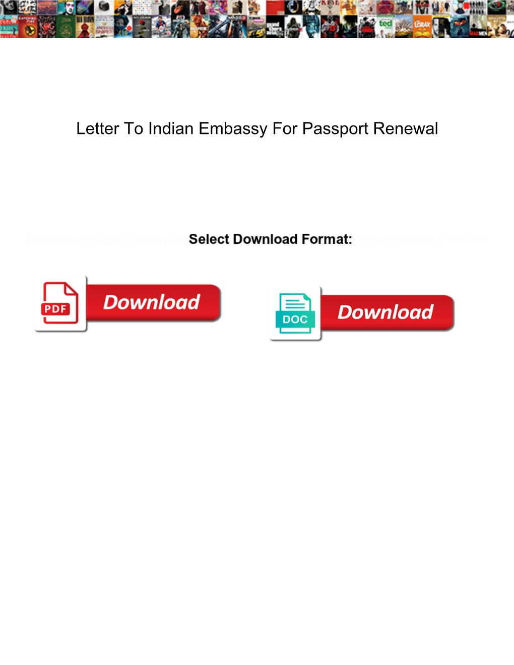 Letter to Indian Embassy for Passport Renewal