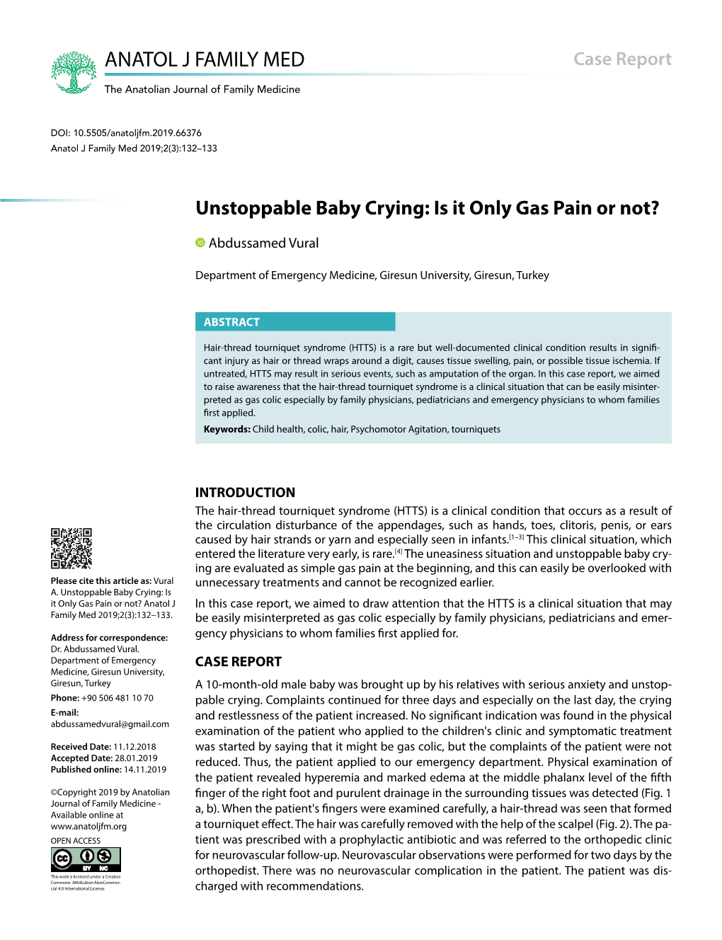 ANATOL J FAMILY MED Case Report