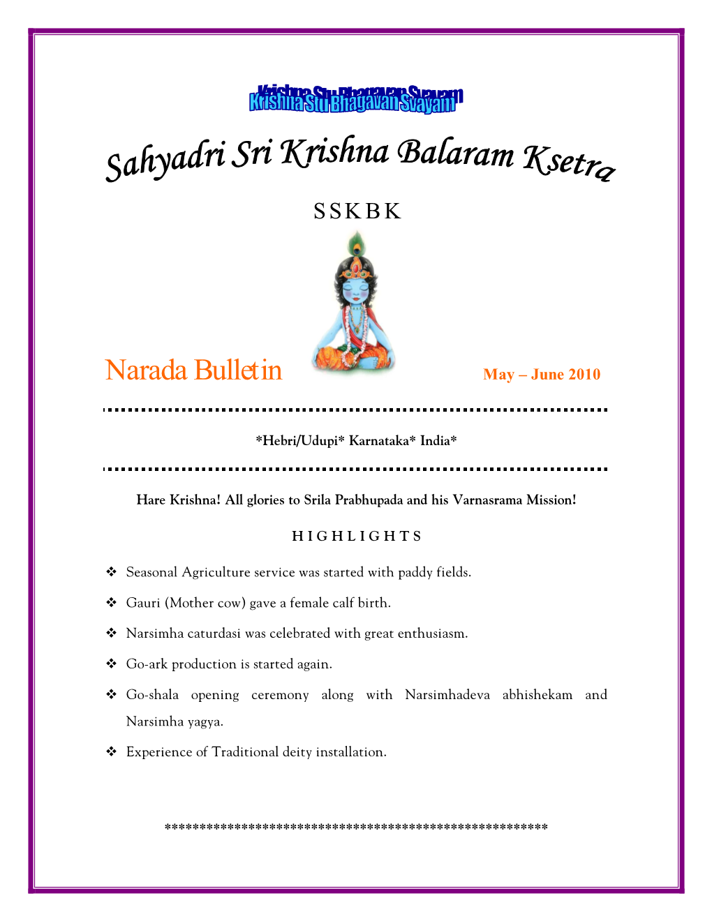 Narada Bulletin May-June 2010