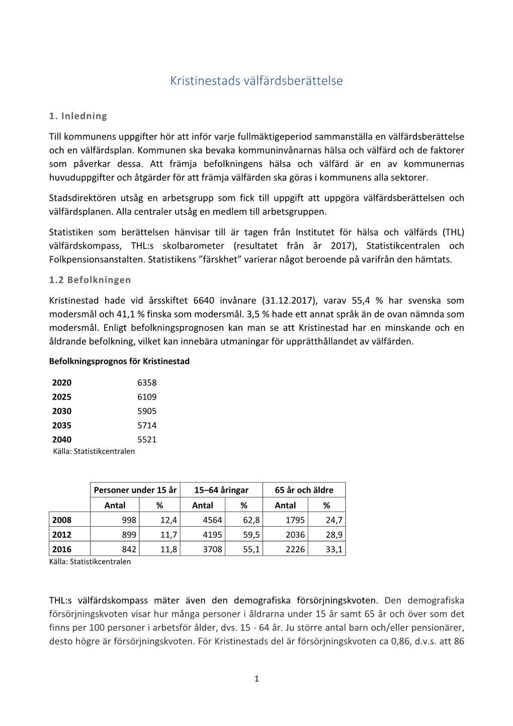 Kristinestads Välfärdsberättelse