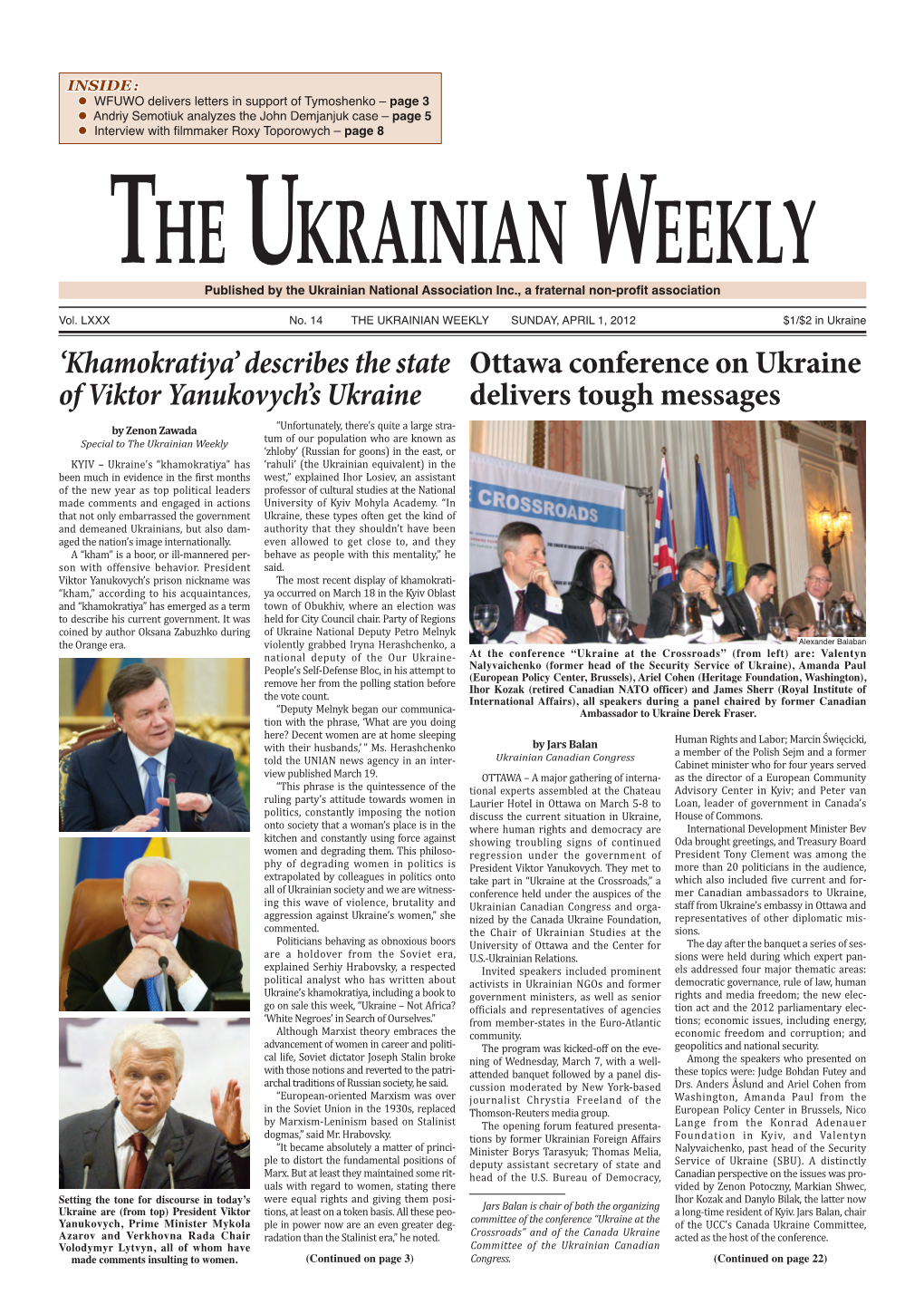 The Ukrainian Weekly 2012, No.14