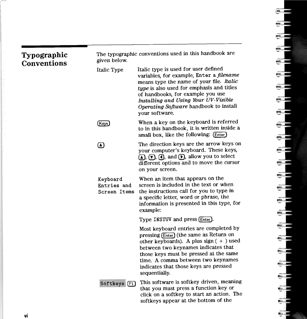 Typographic Conventions Used in This Handbook Are Conventions Given Below