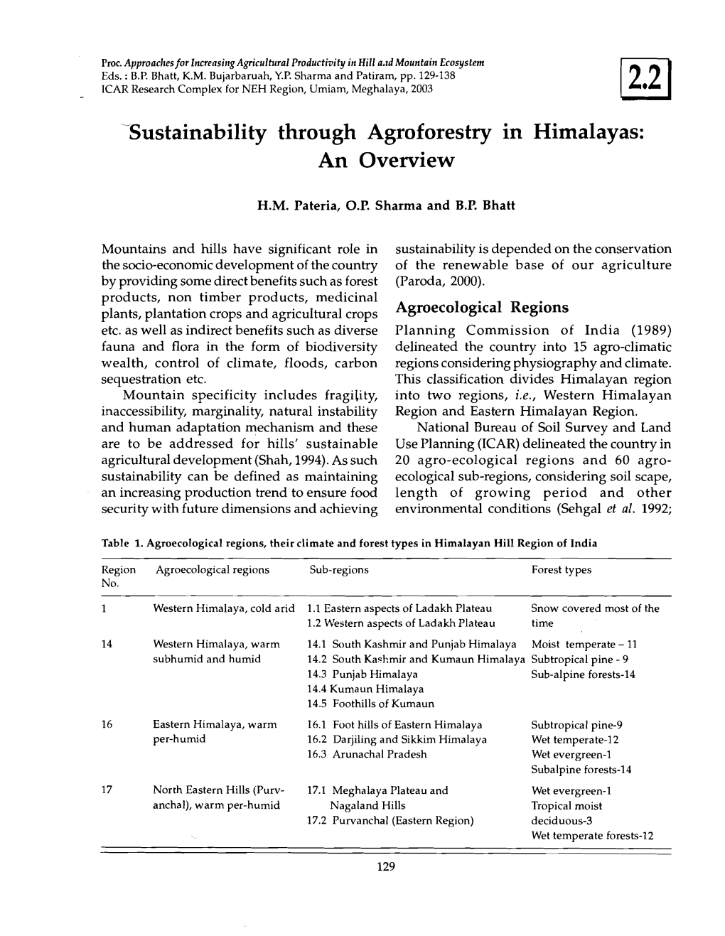 Sustainability Through Agroforestry in Himalayas: an Overview