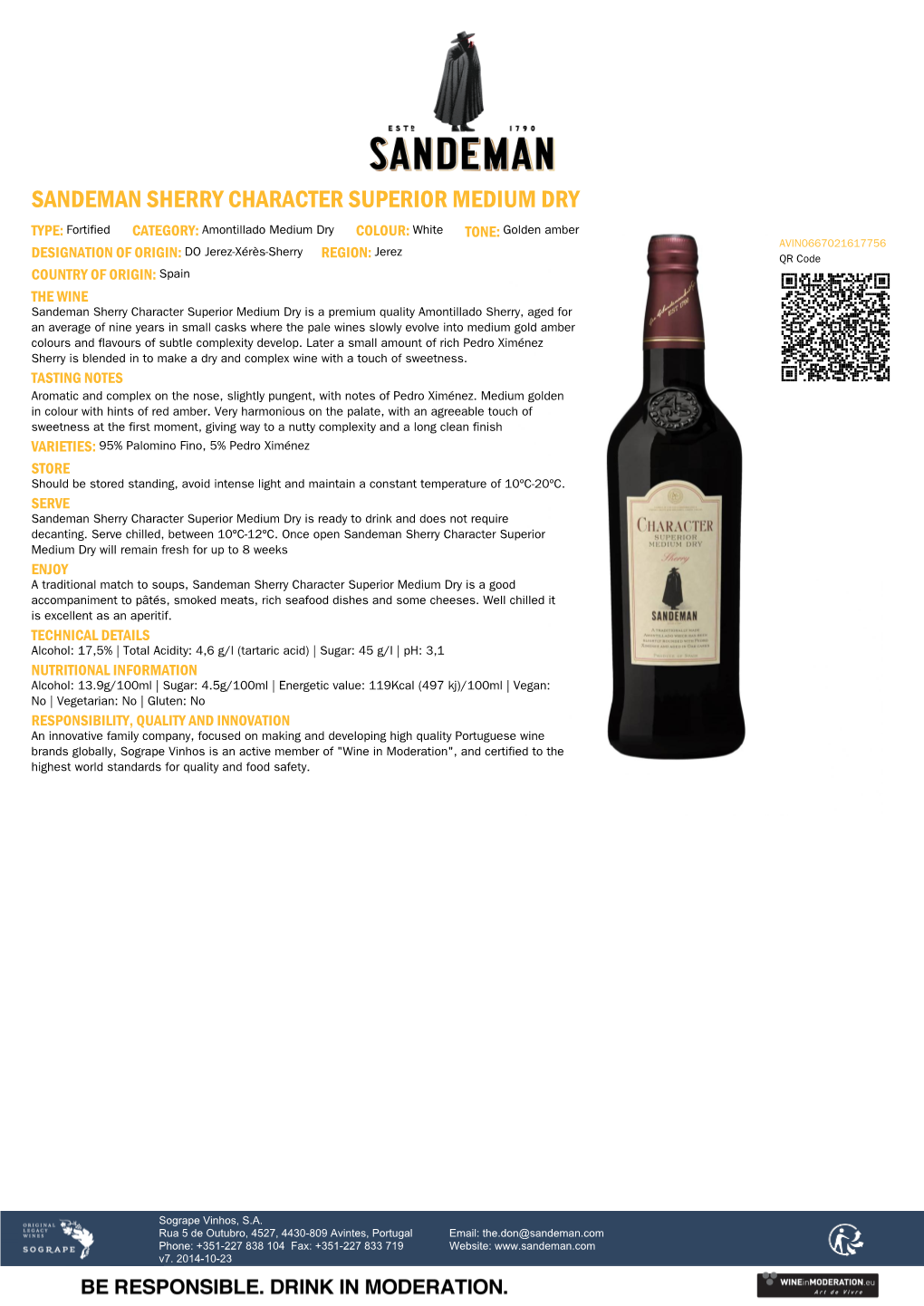 Sandeman Sherry Character Superior Medium