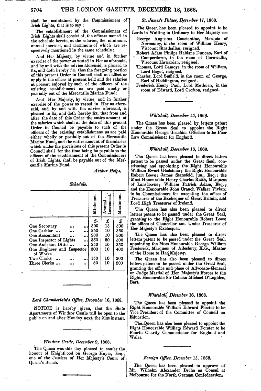 THE LONDON GAZETTE, DECEMBER 18* 1868* Shall Be Maintained by the Commissioners of St