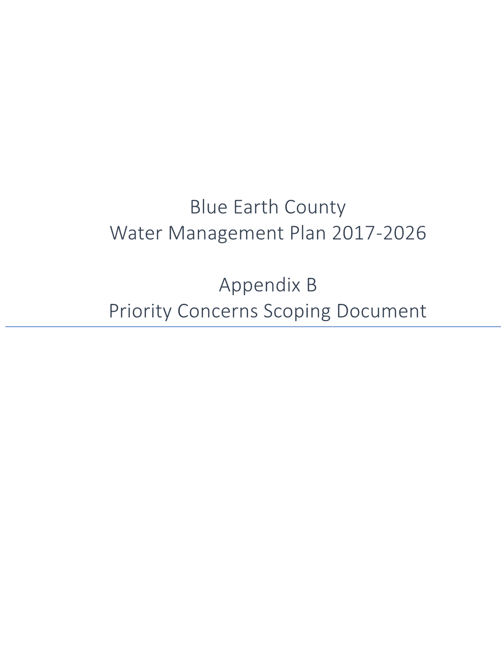 Blue Earth County Water Management Plan 2017-2026 Appendix B