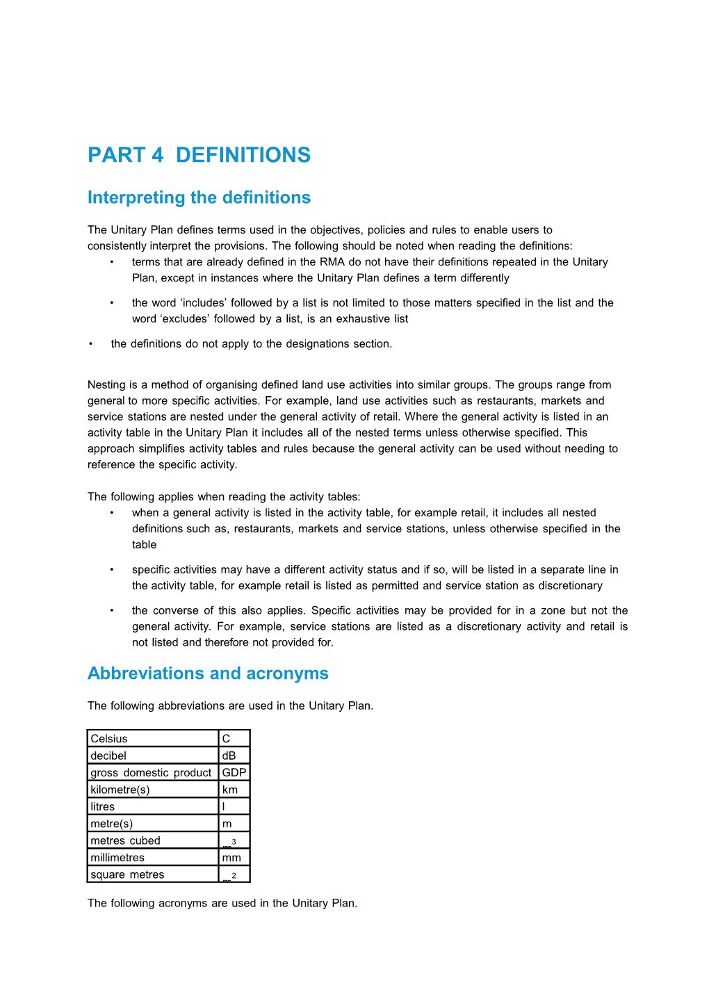 The Proposed Auckland Unitary Plan - Definitions