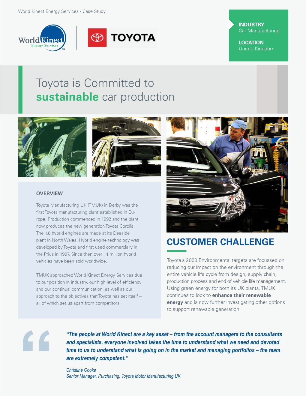 Toyota Is Committed to Sustainable Car Production
