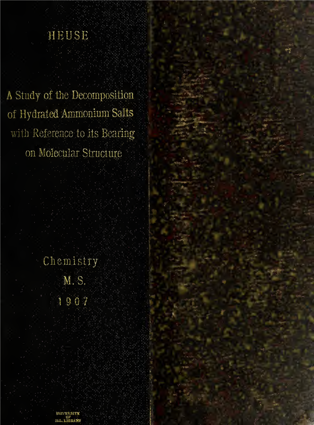 A Study of the Decomposition of Hydrated Ammonium Salts : With