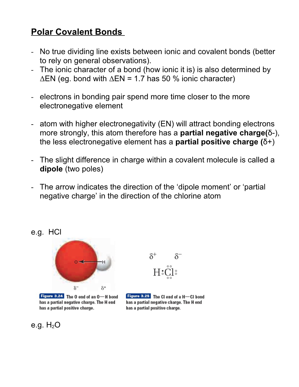 Polar Covalent Bonds and the Electronegativity Scale