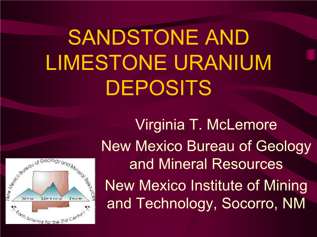 Sandstone Uranium Deposits