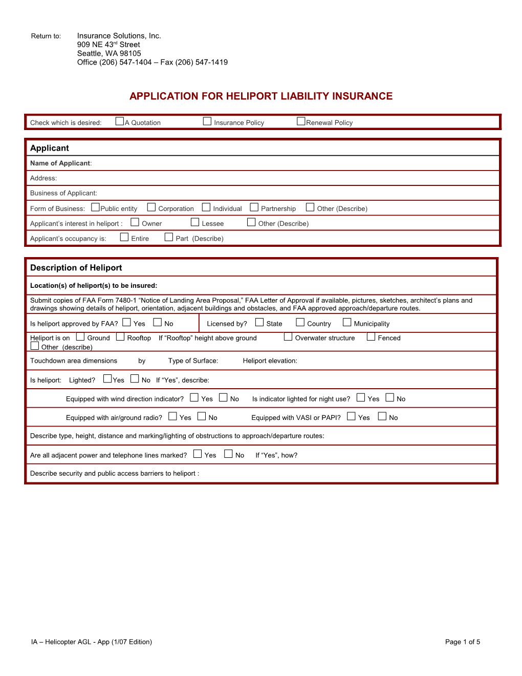 Return To: International Aerospace Insurance Company