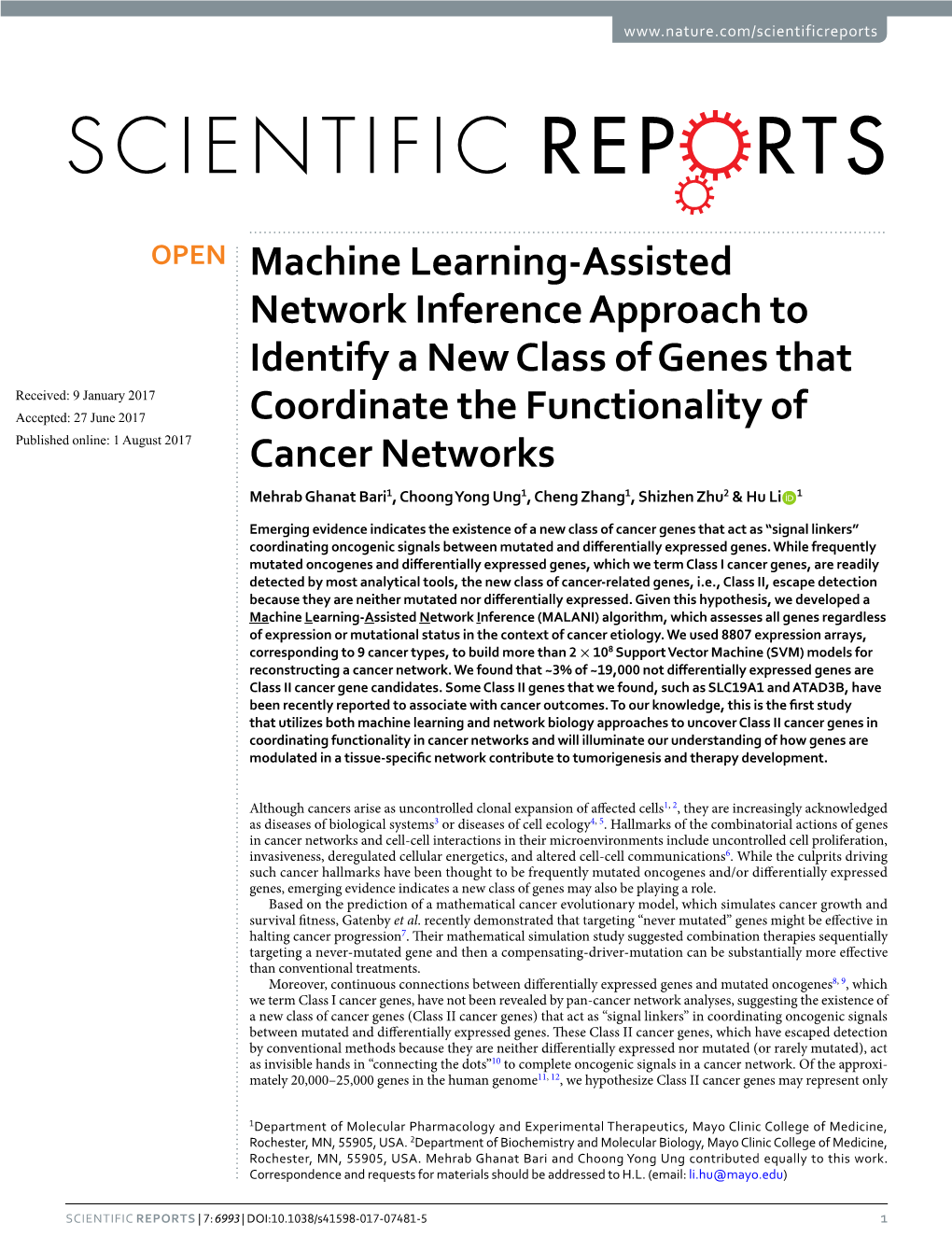 Machine Learning-Assisted Network Inference Approach to Identify A